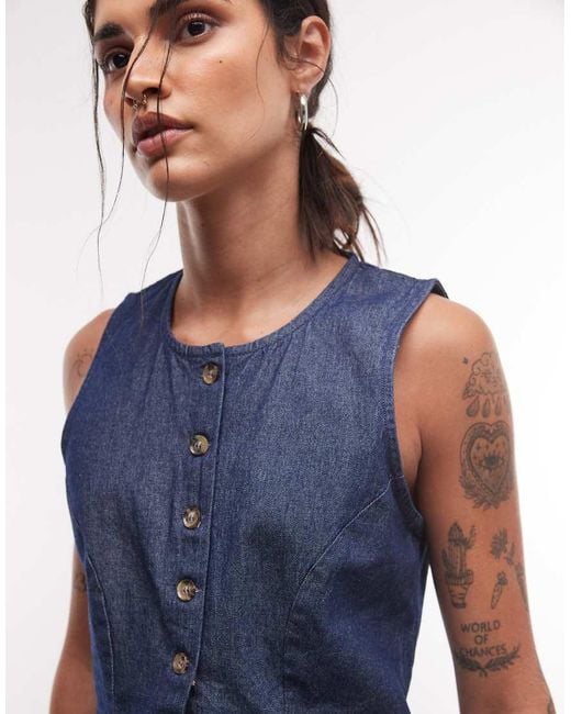 Noisy May Blue Tailored Waistcoat