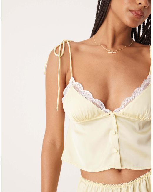 KAT THE LABEL Natural Arabella Satin Camisole