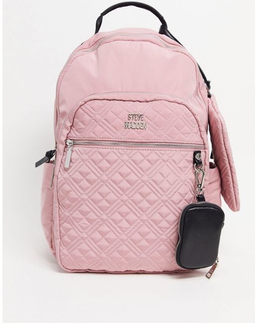 Steve Madden Pink Gowdy Backpack With Mini Pouches