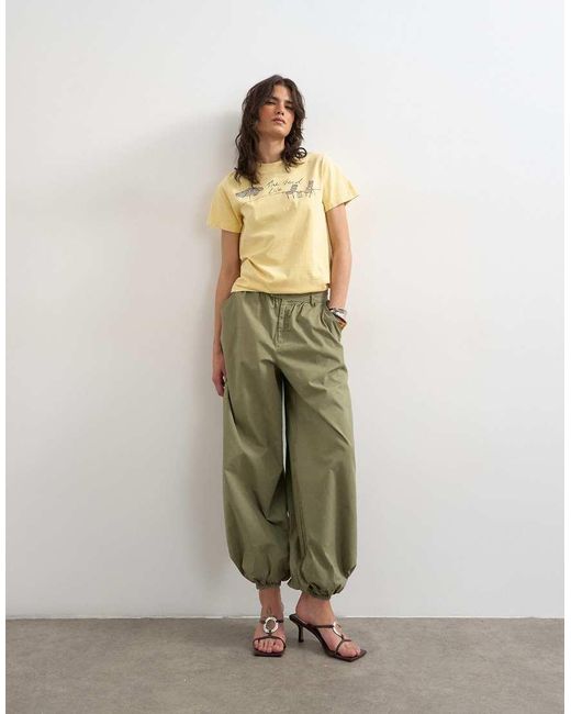 TOPSHOP Yellow 'the Good Life' Graphic Classic Tee