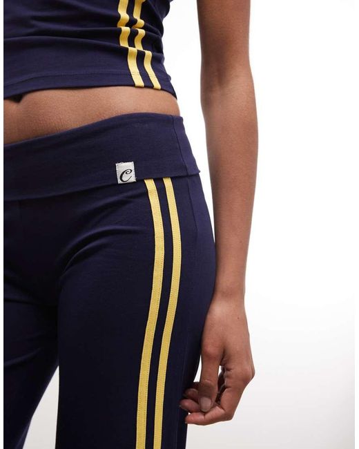 Collusion Blue Low Rise Flared Sporty Track Pant
