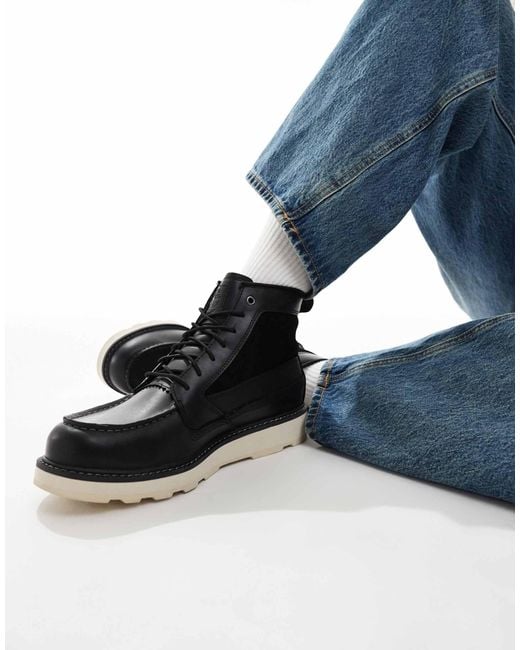 Timberland – mid – wasserdichte schnürstiefel aus vollnarbenleder in Blue für Herren