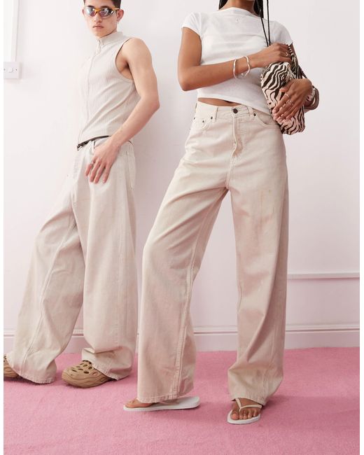 Weekday Pink Astro Unisex Low Rise baggy Fit Jeans