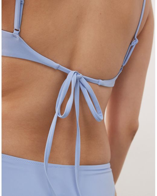 Weekday Blue Scoop Neck Bikini Top