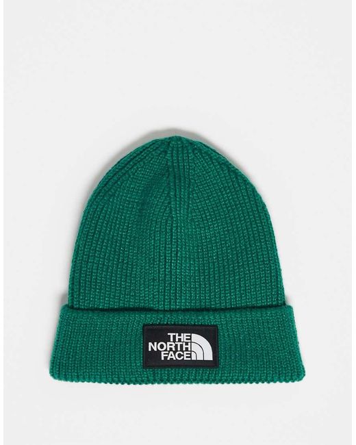 Berretto Con Risvolto E Logo Squadrato di The North Face in Green