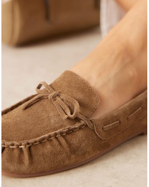 ASOS Natural – mirth – wildleder-loafer