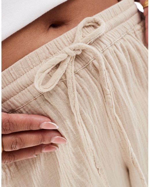 ONLY Natural Cheesecloth Wide Leg Pants