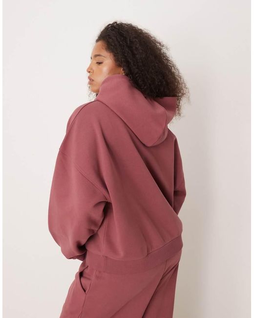 ASOS Red Asos Design Curve Premium Heavyweight 500gsm Hoodie With Balloon Sleeve