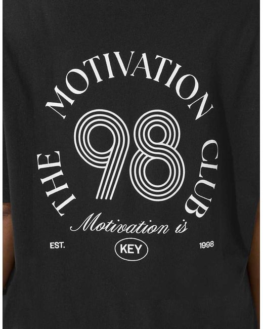 Yours Clothing Black Slogan Active T-Shirt