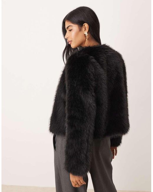 Threadbare Jack Van Imitatiebont Zonder Kraag in het Black