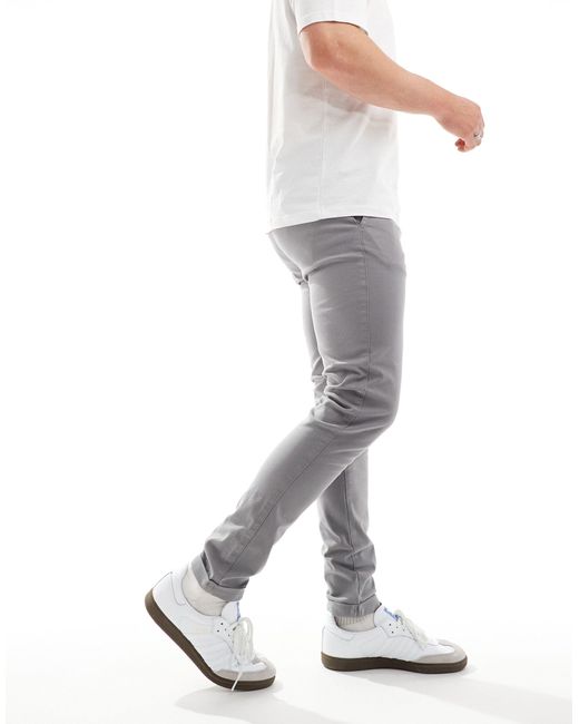 Pantalon chino skinny - délavé ASOS pour homme en coloris Gray