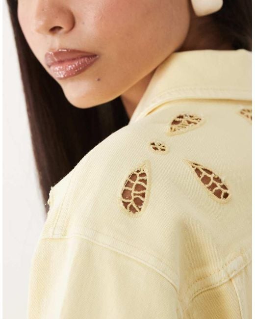 GOOD AMERICAN Natural Cotton Essential Cut Out Detail Crop Jacket Co-Ord