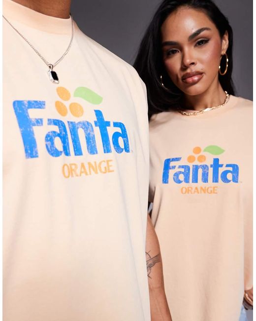 Canotta Oversize Squadrata Squadrato Con Stampe "Fanta" di ASOS in Gray