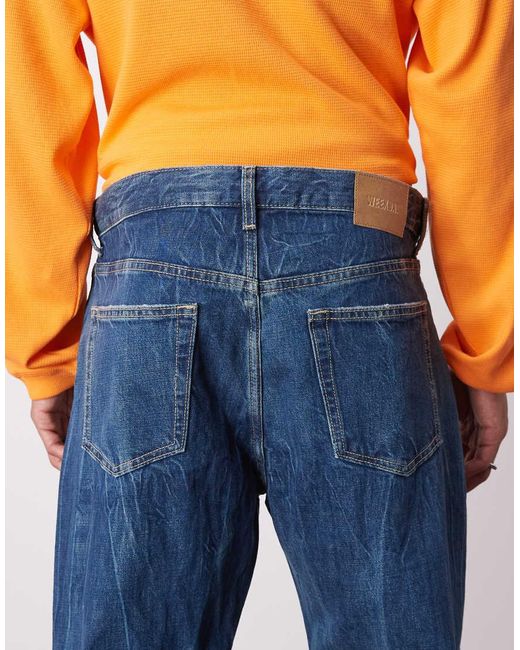 Weekday Orange Space Relaxed Fit Straight Leg Jeans With Split Hem Detail for men