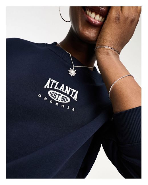 New Look Blue Atlanta Sweatshirt