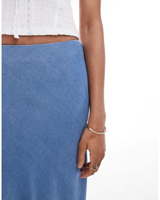 ONLY Blue Chambray Maxi Skirt