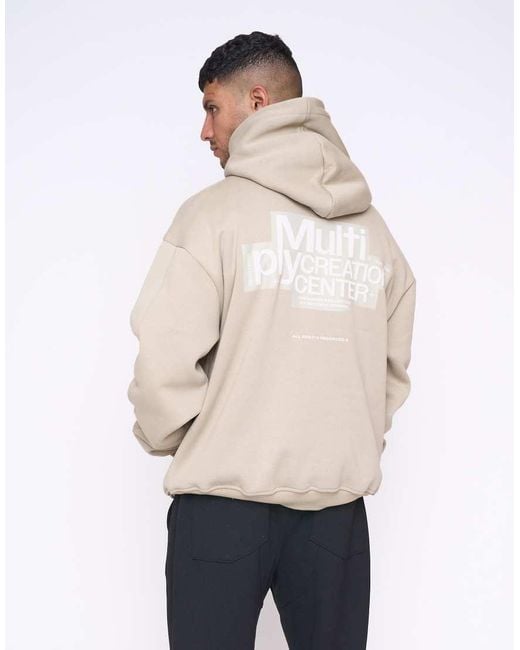 Sudadera Color Roca Extragrande Con Capucha Billboard De -Neutro Multiply Apparel de color Natural