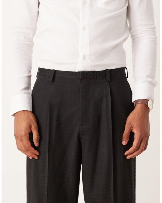 ASOS Black Wide Suit Trousers for men