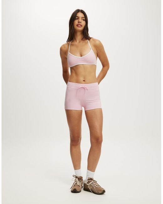 Cotton On Pink Ultra Soft Halter Open Back Crop