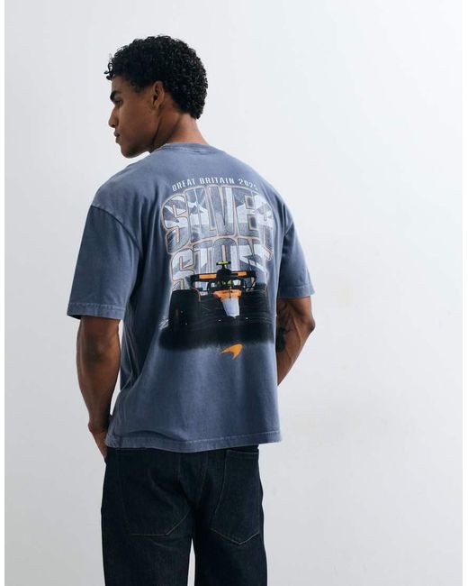 Hollister Blue Mclaren Graphic T-shirt for men