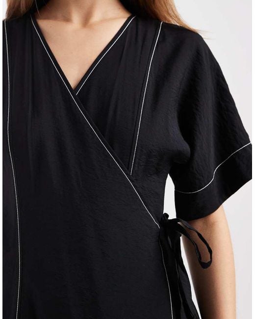 Object Black Long Wrap Maxi Dress