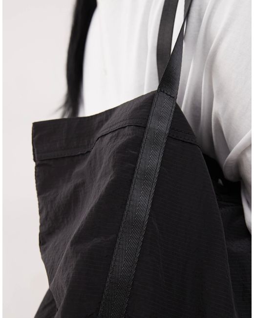 Weekday Black Ripstop Tech Tote Bag