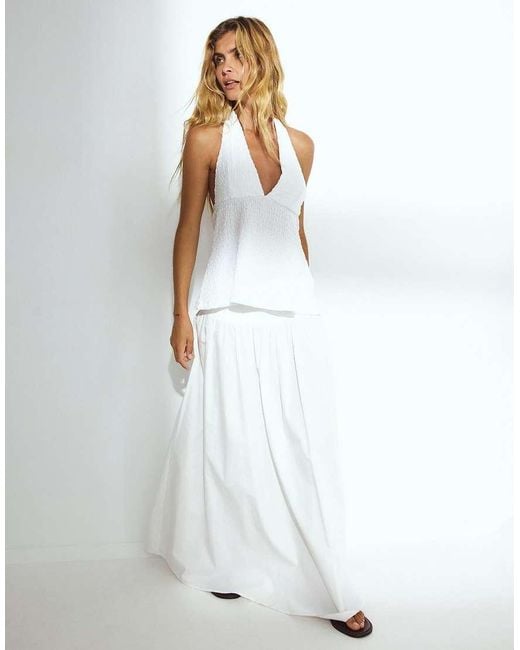 NA-KD White Halterneck Detail Top
