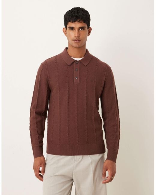 Abercrombie & Fitch – langärmliger pullover in Red für Herren