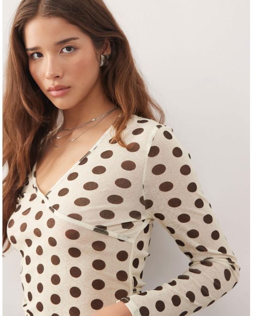 Collusion Natural Mesh Wrap Top