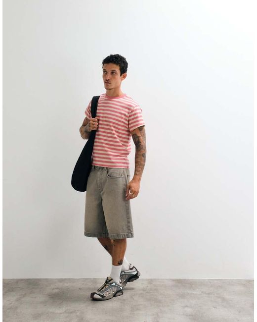 Reclaimed Vintage Red Boxy Cropped T-shirt for men