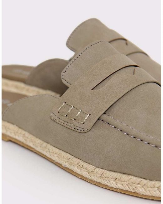 Threadbare White Faux Suede Penny Loafer Sandals for men