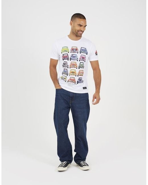 Brave Soul White Cotton Jersey Graphic T-Shirt for men