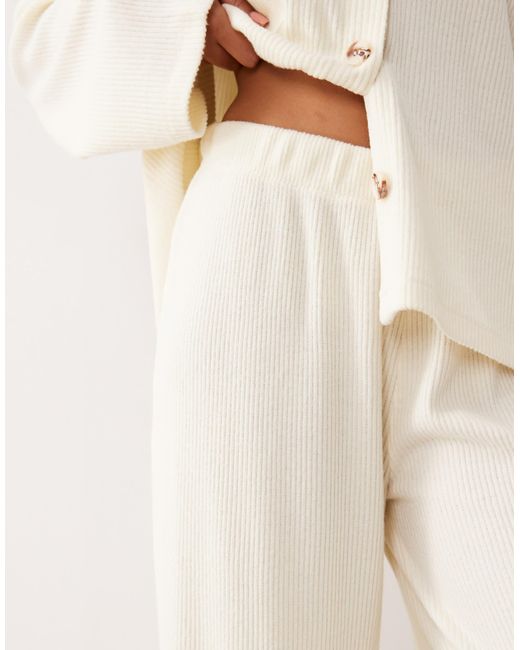 ASOS Natural – weiche hose aus angerautem rippstrick