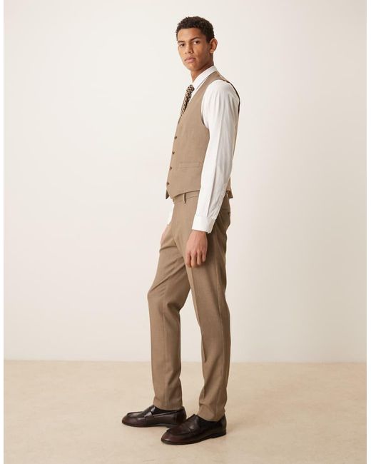 ASOS Natural Skinny Suit Trousers for men