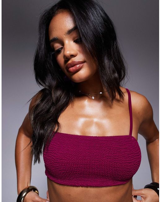 Moda Minx Purple Bralet Scrunch Bikini Top