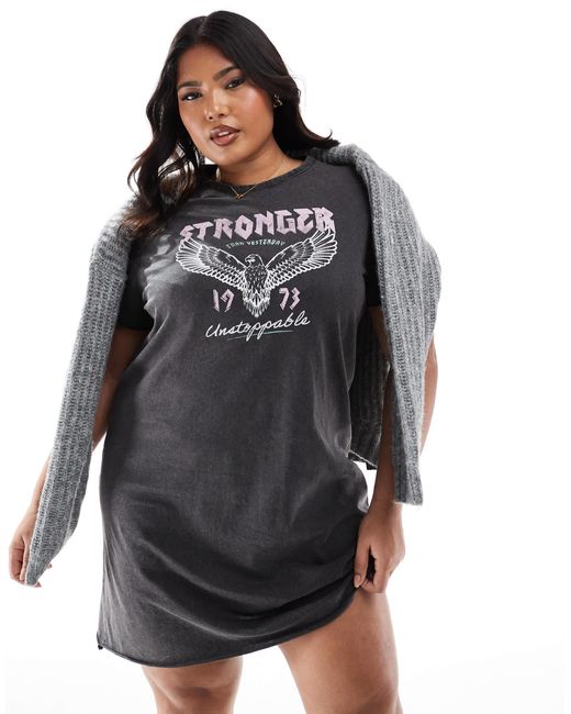 ONLY Gray Stronger Print T-shirt Dress