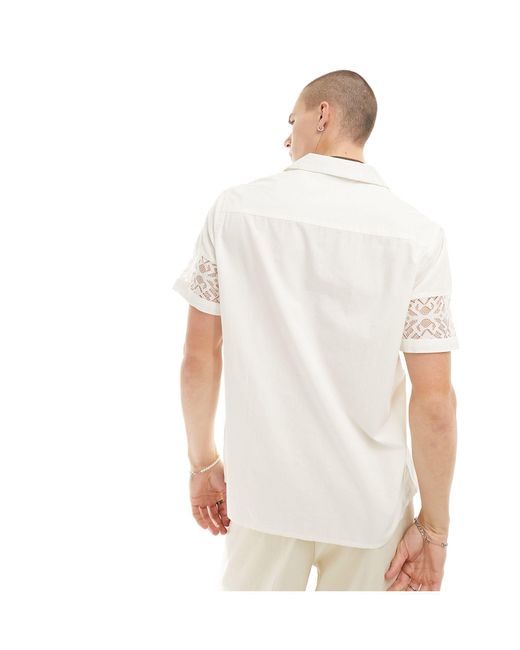 ASOS – kurzärmliges, legeres hemd in White für Herren
