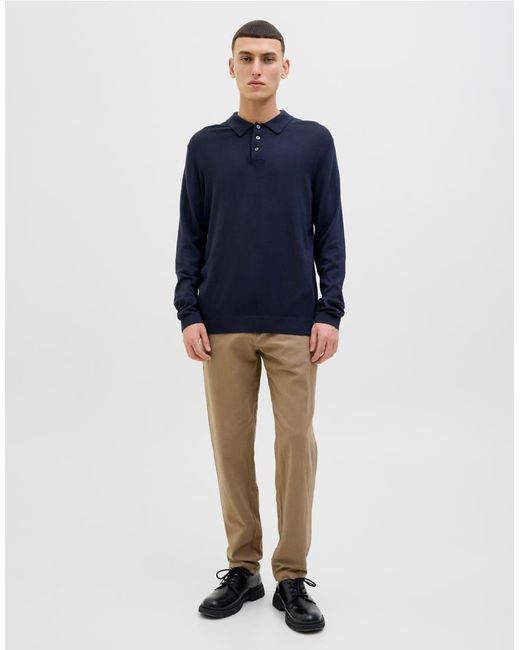 Pantaloni Chino Color Fungo di Jack & Jones in Blue da Uomo