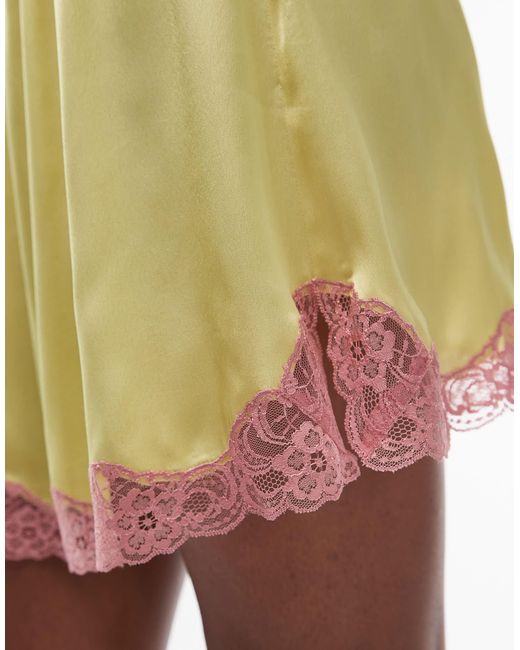 TOPSHOP White Satin Lace Petticoat Lace Mini Skirt