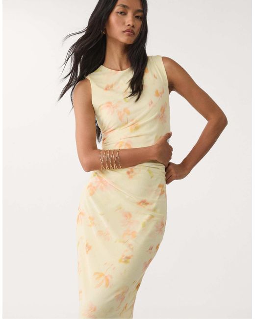 Stradivarius Natural – midikleid aus tüll
