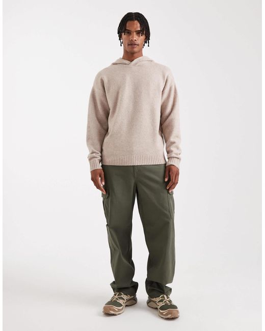 Jack & Jones Natural Fluffy Knitted Hoodie for men