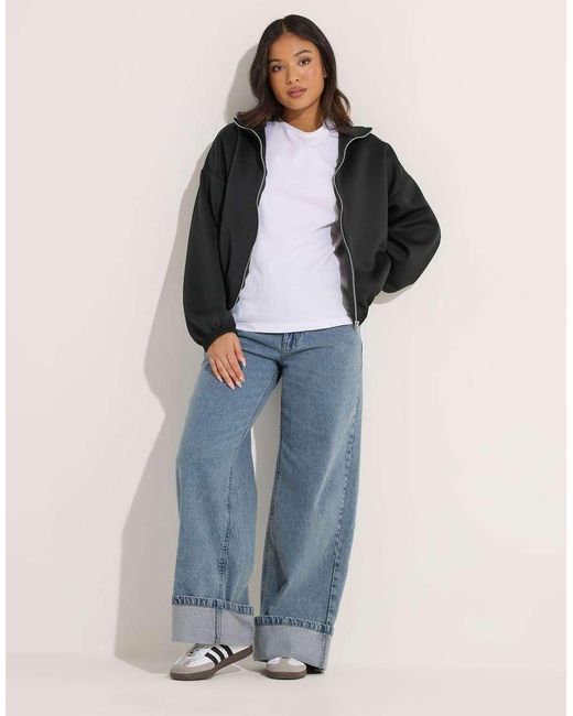 PixieGirl Black Petite Funnel Neck Jacket