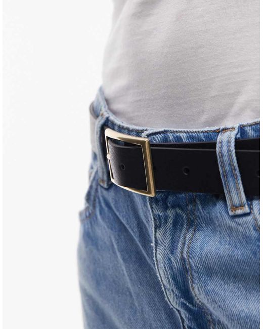 Levi's Blue Rectangle Buckle Leather Belt