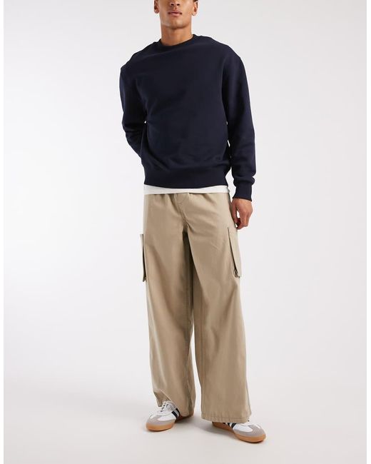 ASOS Blue Loose Pull On Cargos for men