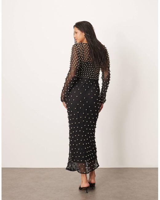 ARRANGE Natural – langärmliges maxikleid aus mesh