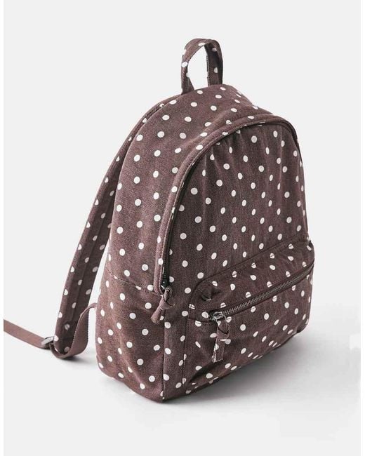 Pull&Bear Gray Polka Dot Backpack