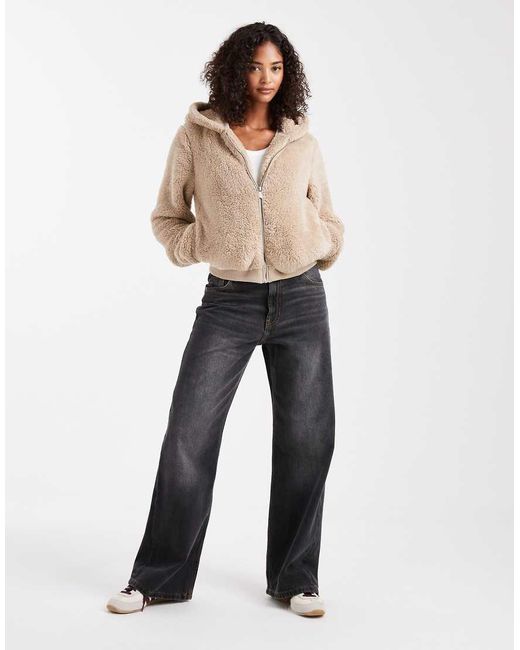 ONLY Natural Hooded Teddy Jacket