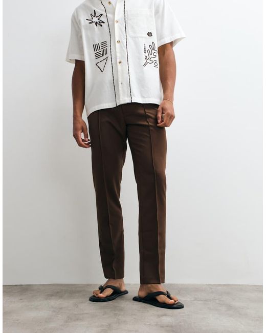 ASOS White Smart Slim Trousers for men