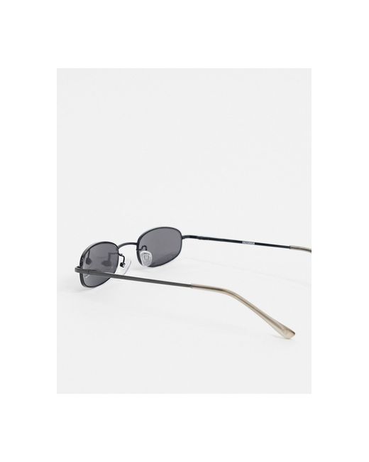 ASOS 90s Mini Rectangle Sunglasses in Metallic for Men | Lyst