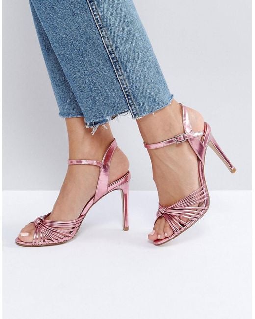 Faith Metallic Knot Sandals in Pink Lyst Australia